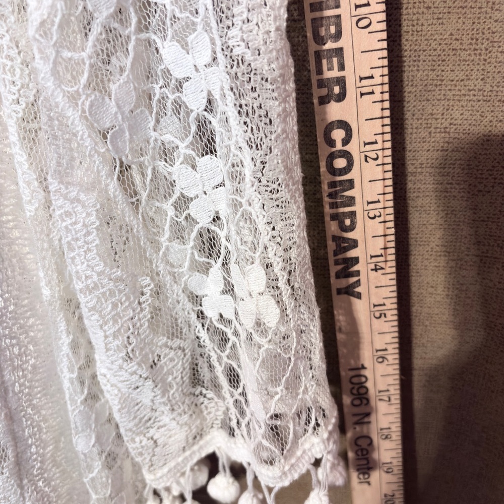 Kori America Open Lace Cardigan with Fringe - S/M​ - Picture 6 of 7